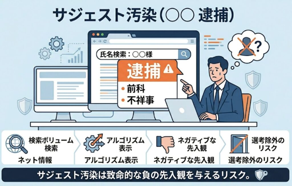 ネットの実名検索に潜むリスク、サジェスト汚染について