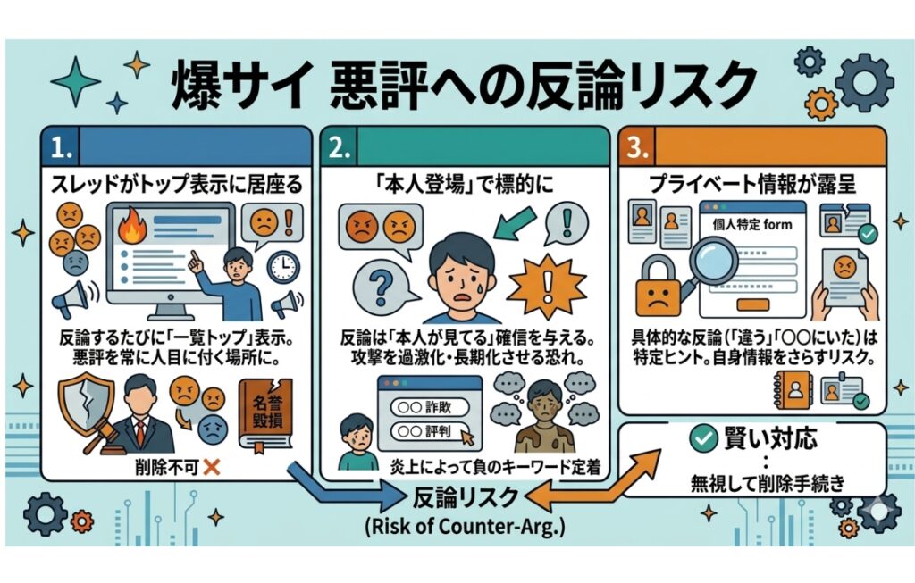 スレッド内での反論や火消し