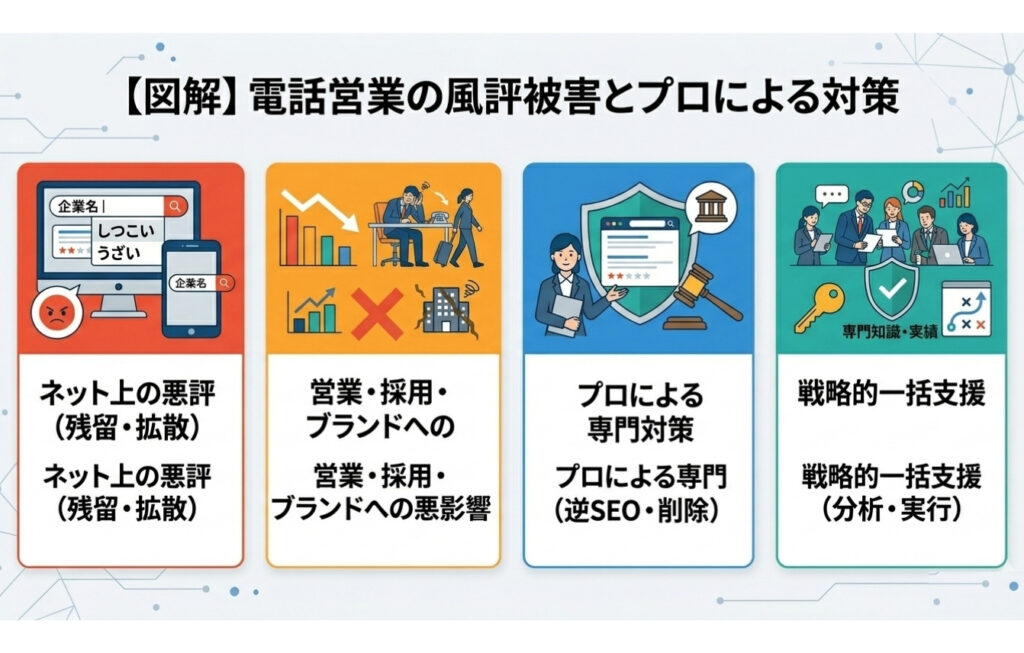 電話営業（営業電話）に関する悪評には風評被害対策が有効