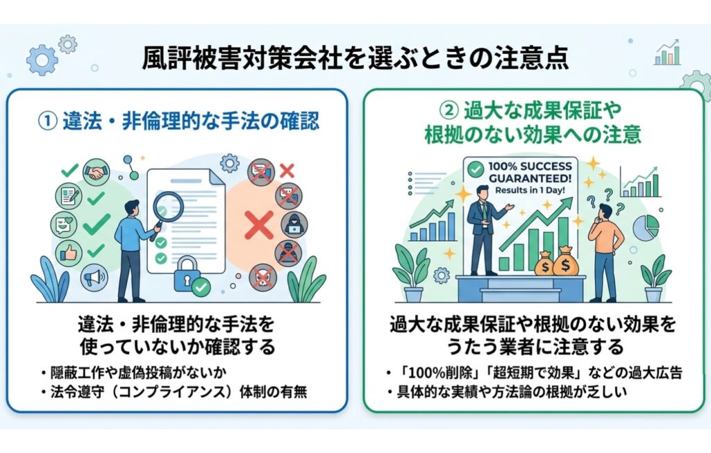 風評被害対策会社を選ぶときの注意点