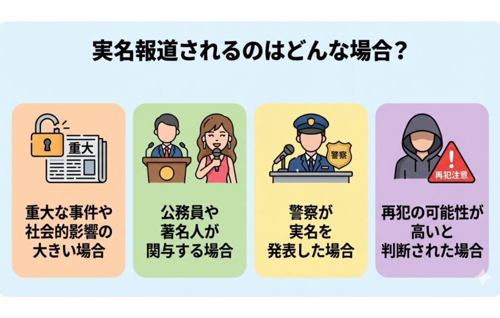 実名報道されるのはどんな場合？