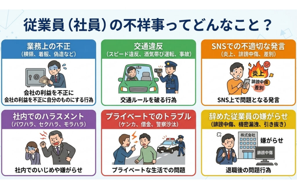従業員（社員）の不祥事ってどんなこと？