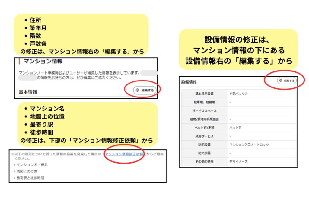 マンション・物件情報が間違っていた場合の修正手順