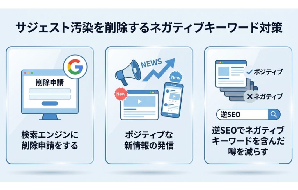 サジェスト汚染を削除するネガティブキーワード対策