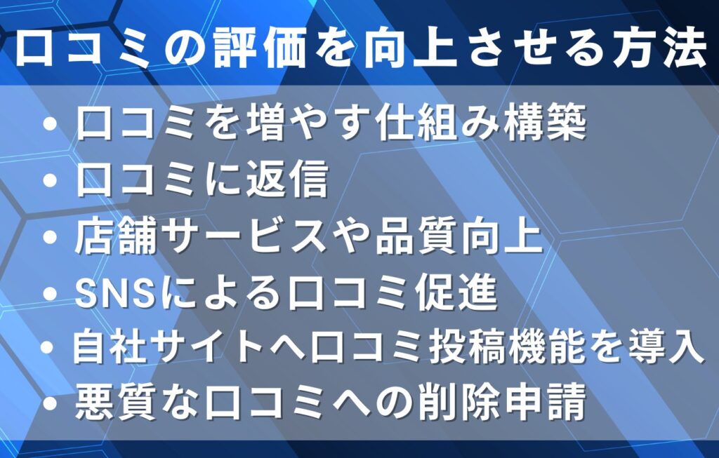 口コミの評判を向上させる６つのレピュテーションマネジメント