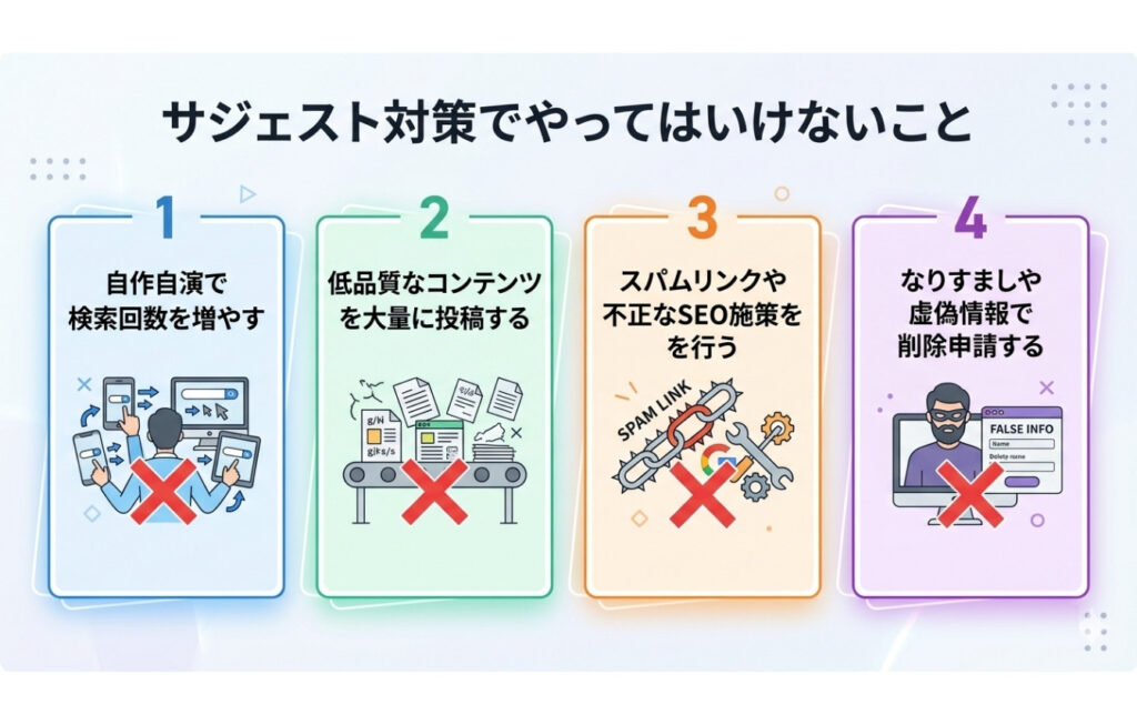 サジェスト対策でやってはいけないこと