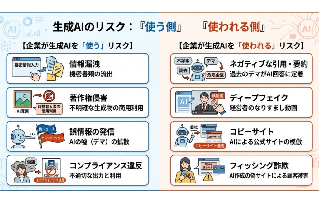 生成AIは「使う側」と「使われる側」、両方にリスクがある