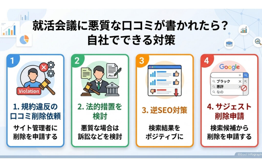 就活会議に悪質な口コミが書かれたら？自社でできる対策