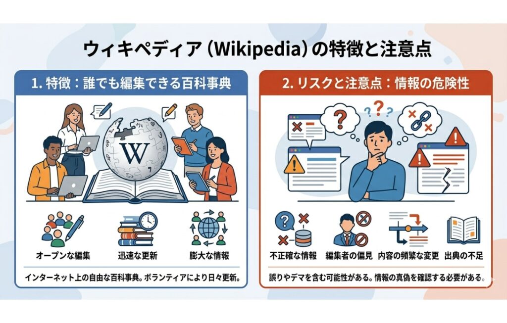 ウィキペディア（Wikipedia）の特徴解説